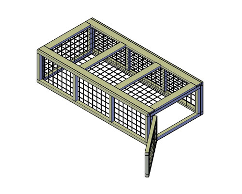 Kippenren klein bouwtekening