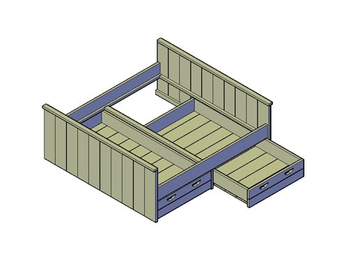 Bed met Lades Bouwtekening