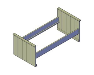 Eenpersoonsbed bouwtekening