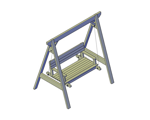 Schommelbank bouwtekening