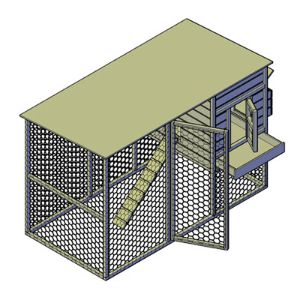 bouwtekening konijnenren hoog 